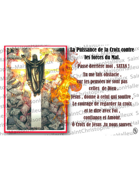 Postcard The power of the Cross against the forces of evil prayer - magnetic