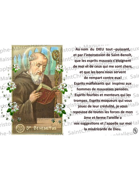 Postcard Saint Benedict prayer - magnetic