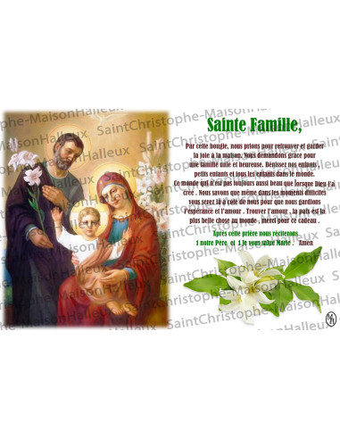 Postal Oración de Sagrada Familia - magnética