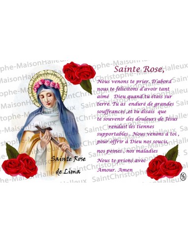 Postcard Holy Rose prayer - magnetic