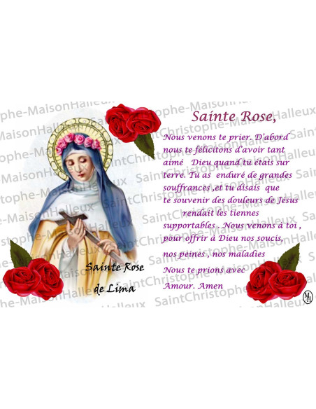 Postal Oración de Rosa Santa - magnética