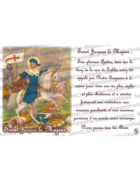 Carte postale Saint Jacques prière - aimantée