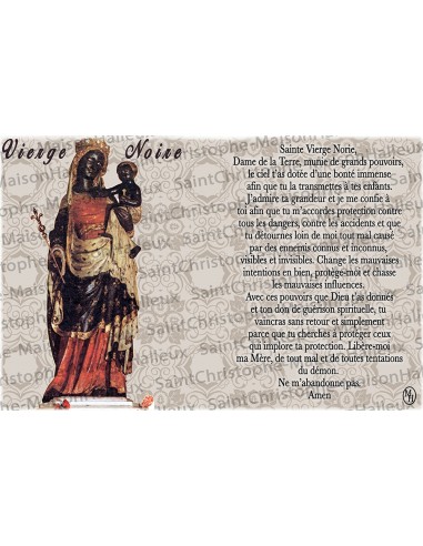 Postcard Black Virgin prayer - magnetic