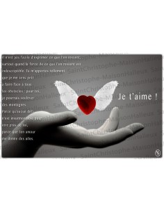 Carte postale Amour prière - aimantée