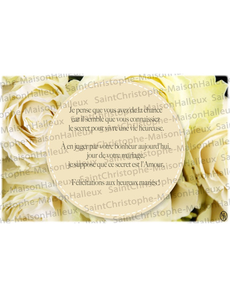 Carte postale Mariage - aimantée