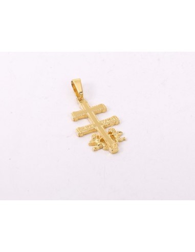 Pendentif croix de Caravaca - plaqué or 24 k