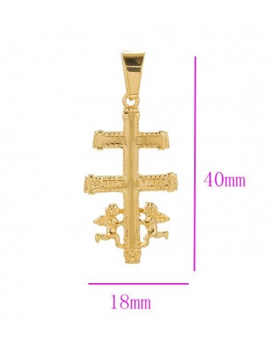Pendentif croix de Caravaca - plaqué or 24 k