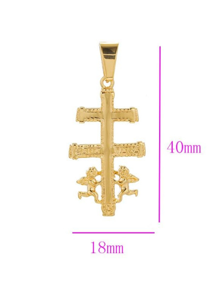 Caravaca cross pendant - 24 k gold plated