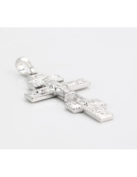 Anhänger Orthodoxes Kreuzmetall Rhodium