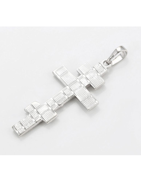 Colgante de metal ortodoxo de la cruz de rodio
