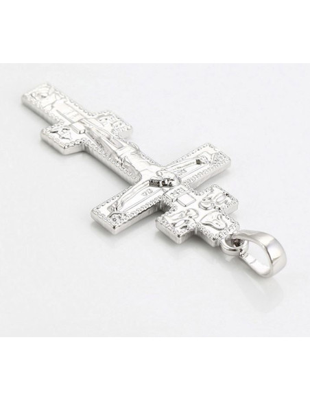 Anhänger Orthodoxes Kreuzmetall Rhodium