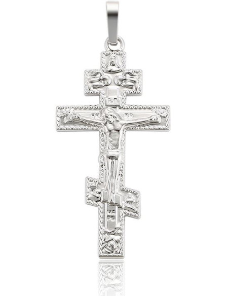 Anhänger Orthodoxes Kreuzmetall Rhodium