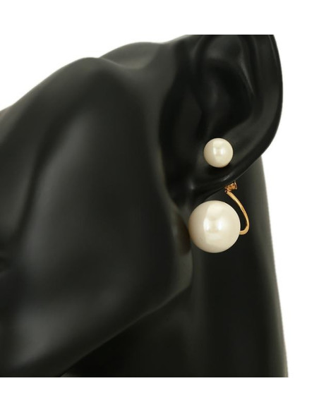 Pendientes de perlas - chapado en oro 24 K