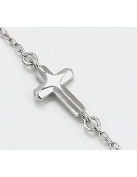 Collana doppia croce doppia croce Colore rodio