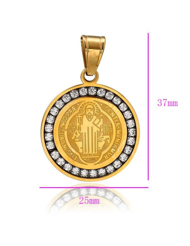 Heiliger Benedikt Swarovski Synthetikmedaille aus Synthetik