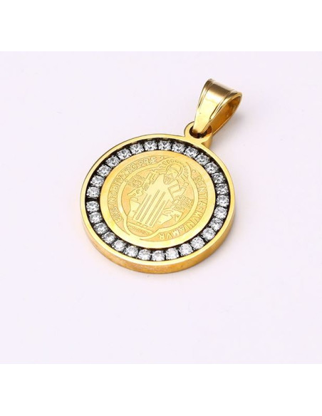 Medaglia Sintetica San Benedetto Titanio Swarovski