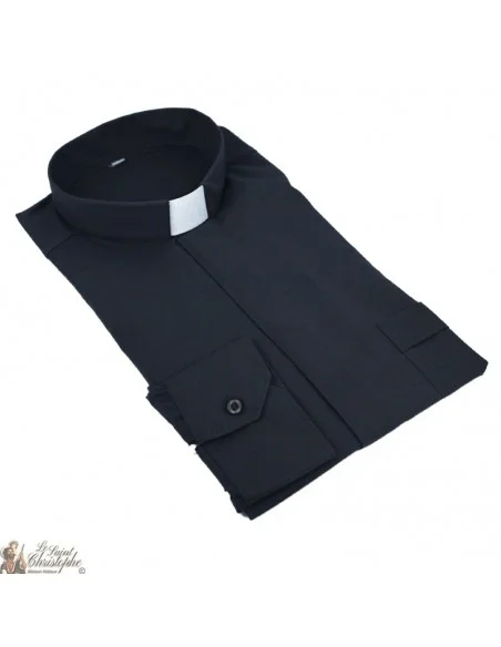 Camicia prete nera maniche lunghe