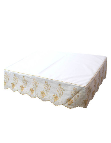 Altar tablecloth embroidery cross gold - 3 sides