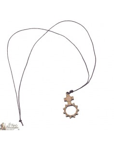 Collier dizaine en bois naturel