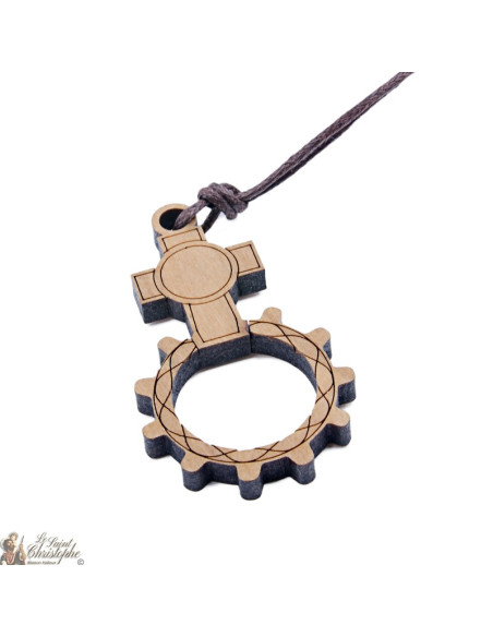 Necklace ten in natural wood