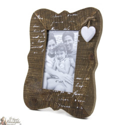 Portafoto con cuore in legno