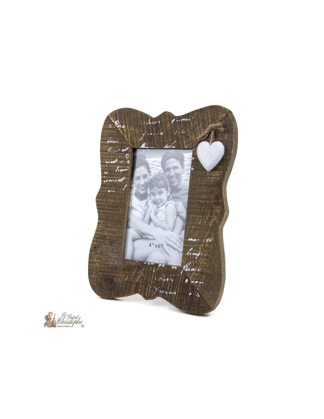 Maak leven Penelope houding Fotolijst met houten hartmotieven, mooie decoratie