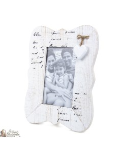 Portafoto con cuore in legno