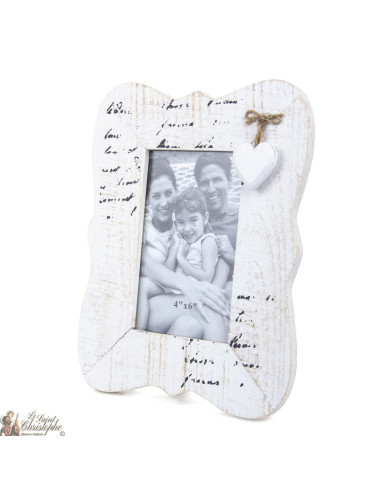 Portafoto con cuore in legno