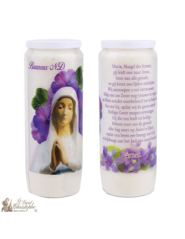 Bougies de Neuvaine Vierge des pauvres de Banneux N.D - 20 pièces