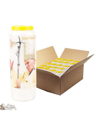 Novena candle to Saint John Paul II - dove - carton 20 pieces