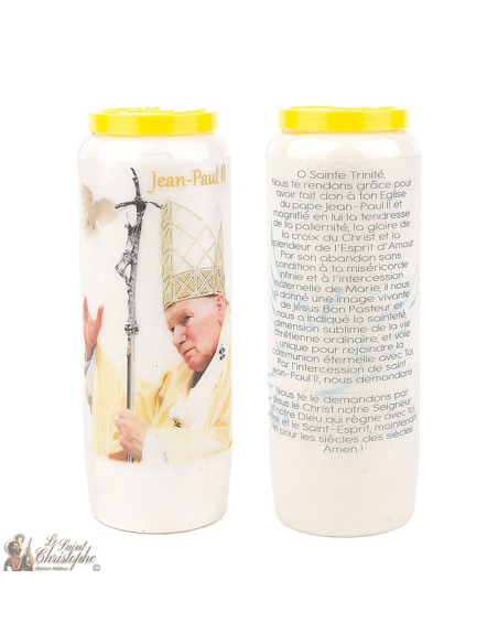 Novena candle to Saint John Paul II - dove - carton 20 pieces