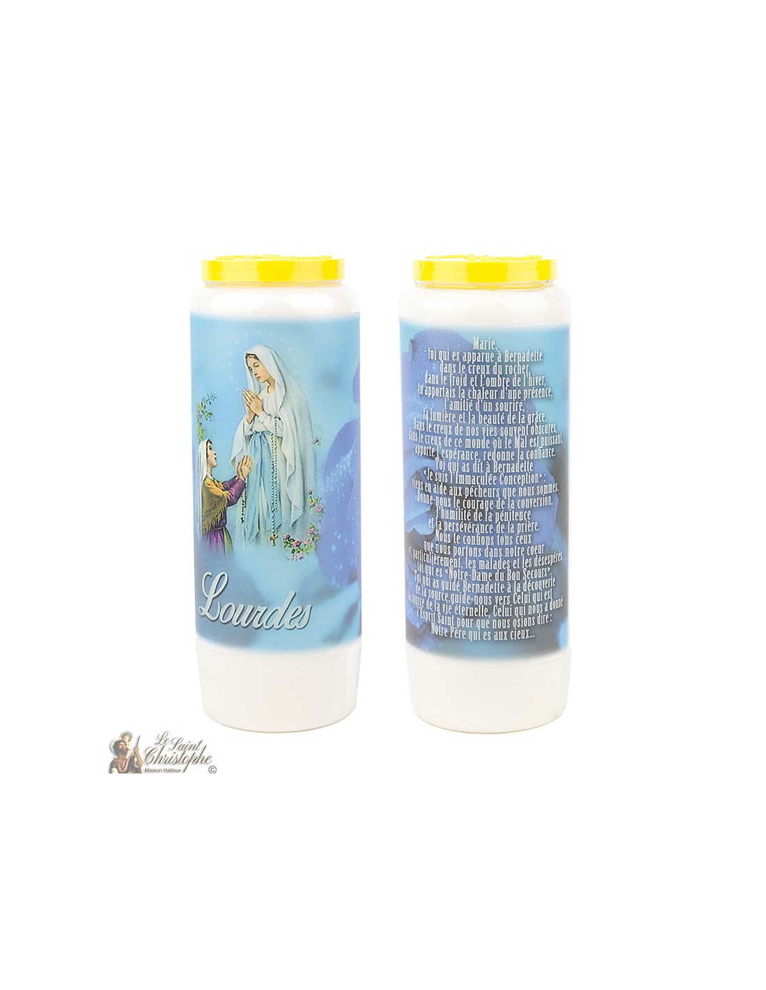 Lot De 3 Bougies De Lourdes : 2 Bougies Du Jubilé An 2000 + 1 Bougie Peinte, 23cm