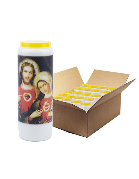 Candele del Sacro Cuore di Gesù e Maria Novena - 20 pezzi
