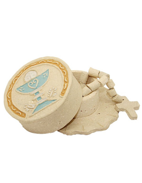 Doos met tien terracotta rozenkransen