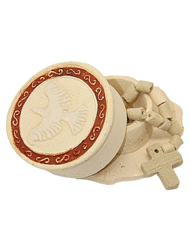 Doos met tien terracotta rozenkransen