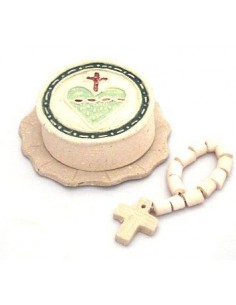 Doos met tien terracotta rozenkransen