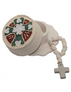 Box with ten terracotta rosaries