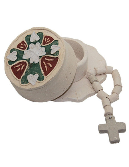 Doos met tien terracotta rozenkransen