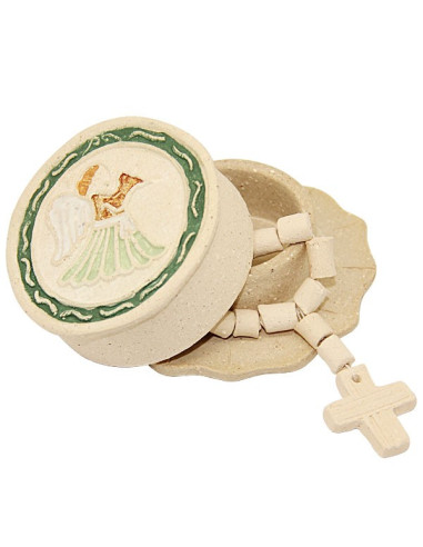 Box with ten terracotta rosaries