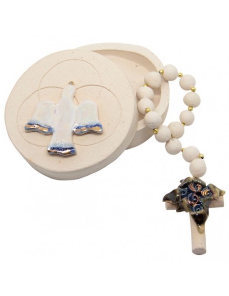 Box with ten terracotta rosaries