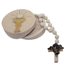 Box with ten terracotta rosaries