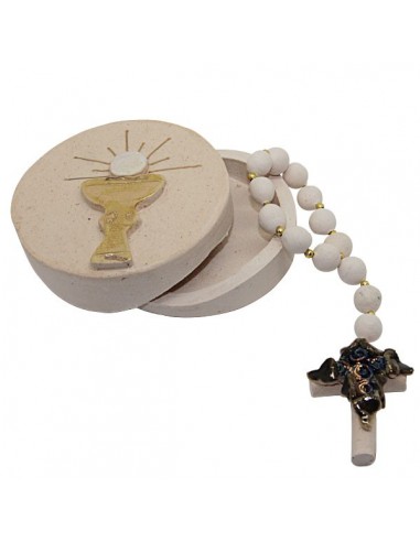 Box with ten terracotta rosaries