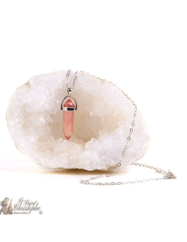 Ciondolo - Collana in pietra tormalina rosa