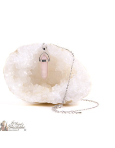 Ciondolo - Collana in pietra di quarzo rosa