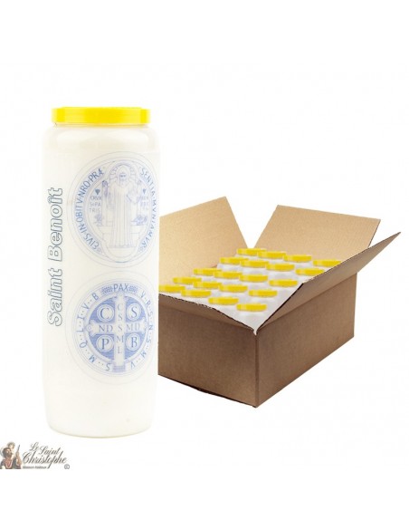 Bougies de neuvaine à la médaille de Saint Benoît - 2 - 20 pièces