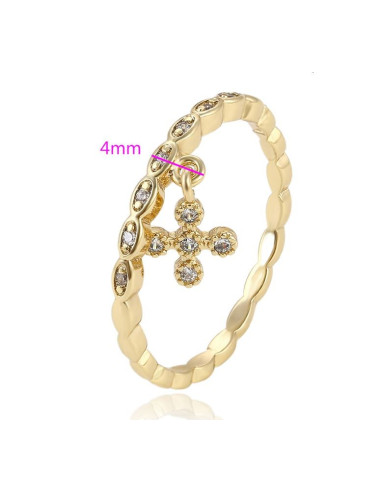 Ring tien kruiskristallen - 18 K verguld