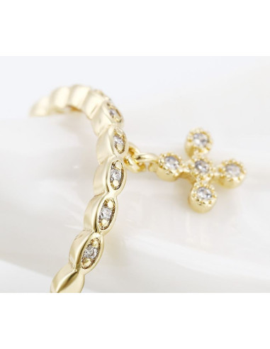 Ring tien kruiskristallen - 18 K verguld