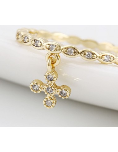 Ring tien kruiskristallen - 18 K verguld