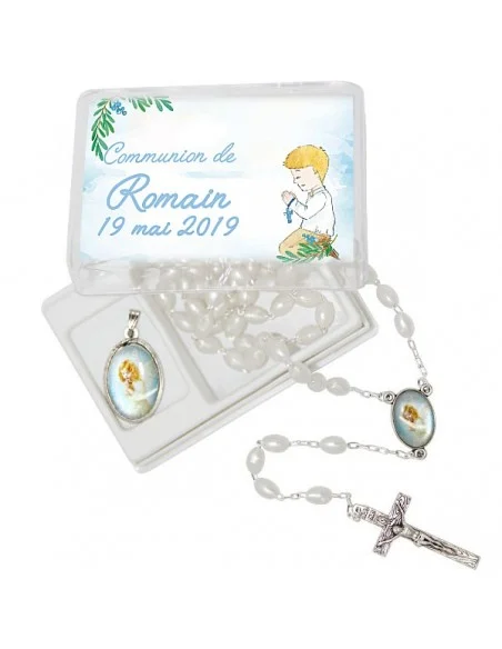 Rosenkranz und Medaille Geschenkbox