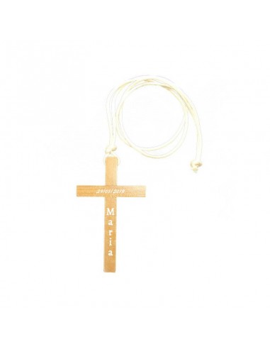 Collar de comunión de madera con cruz